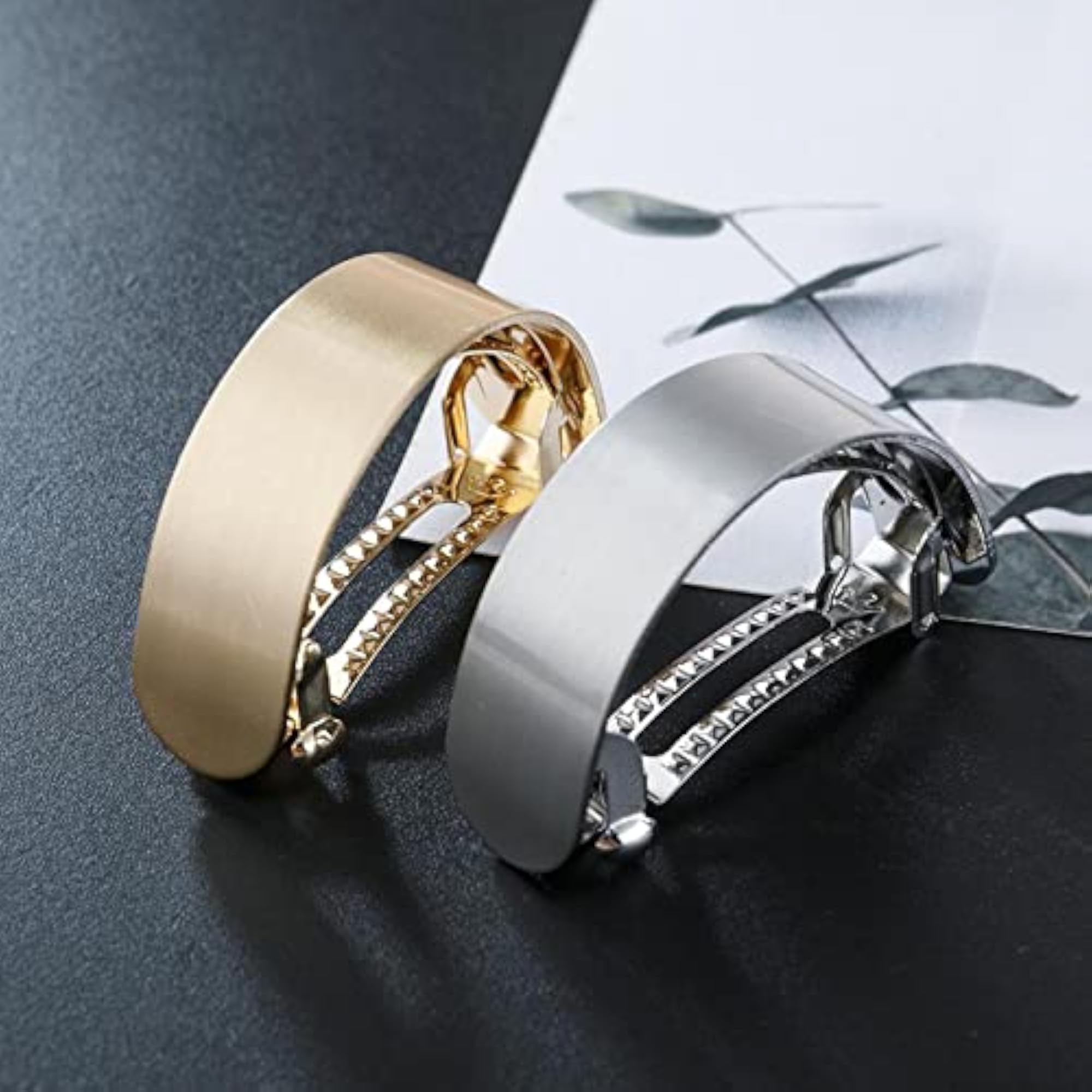 3xSmooth Surface Hair Barrette Semicircle French Hair Clip