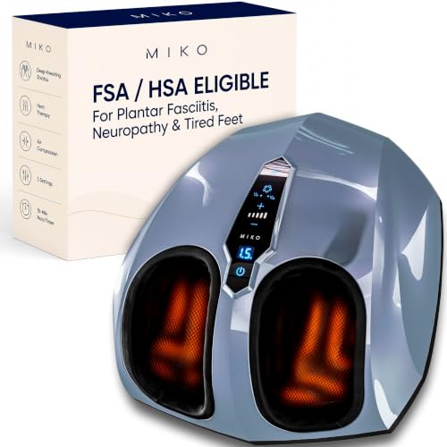 Image of MIKO Shiatsu Foot Massager with Heat for Neuropathy & Plantar Fasciitis | Heated shiatsu feet massager, 5 intensity levels, deep compression & wireless remote, fits feet up to men's size 12