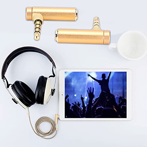 Adaptador de Audio ASHATA 3.5mm ángulo 90° macho a hembra miniatura 6