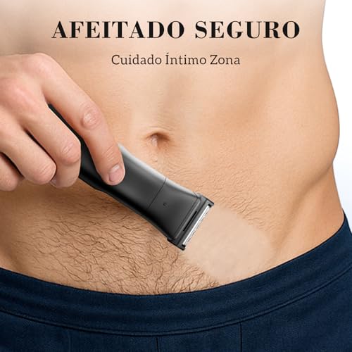 MAXGROOM Afeitadora Corporal Masculina 3 en 1, Depiladora Corporal Hombre con Peine Ajustable para Cuerpo y Zona Intima, en Seco y Húmedo, Pantalla LED y Recargable Tipo-C, Negro - imagen 3