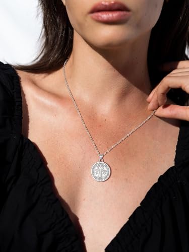 Image of U7 Saint Michael Necklace for Men,Stainless Steel /18K Gold Plated St Michael Archangel /Saint Benedict /Saint Christopher Pendant Amulet Necklace for Men Women