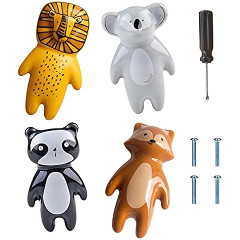 ED-Lumos 4Pcs Cabinet Knobs Animals Design Drawer Handles for Home Kitchen Kids Bedroom Cover
