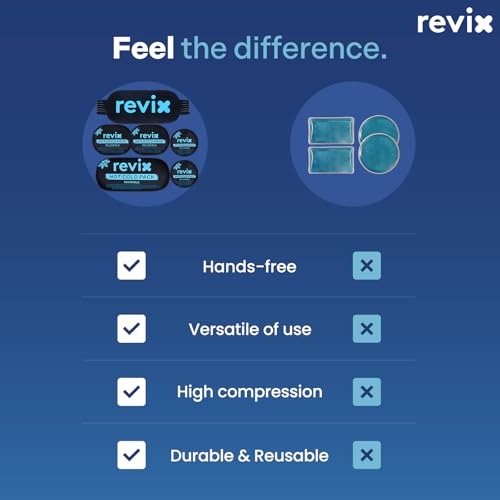REVIX Ice Packs for Injuries Reusable, 5-Piece Set Hot and Cold Gel Ice Pack for Joints, Muscle, Post-Workout Recovery, Adjustable and Flexible Cooling Pads for Knees, Back, Arms and Neck - Thumbnail 7