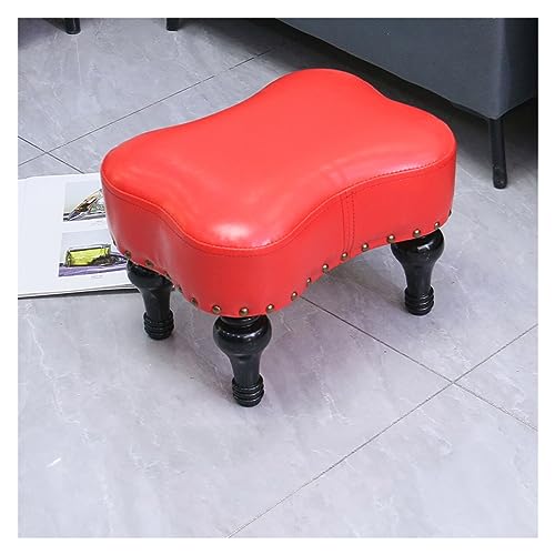 Reposapiés Plegable, reposapiés de Cuero, reposapiés de Madera, reposapiés tapizado, Taburete para Cambiar Zapatos, reposapiés de Mesa de café Baja, Taburete con reposapiés