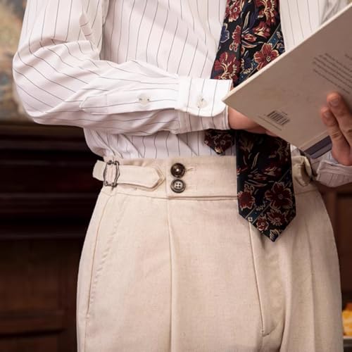 Men's Linen Pants Men Casual Slacks Business Trousers Stretch Loose Pants4