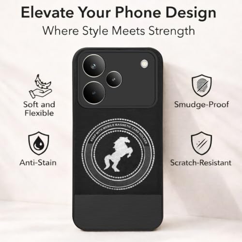 Jkobi PU Leather Back Cover for Realme P4 Pro (Black, MagSafe) - Image 3