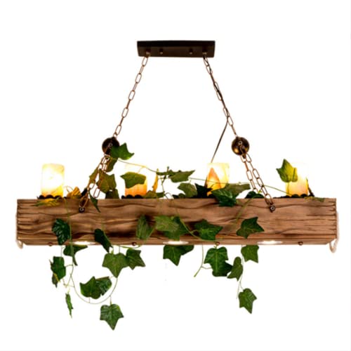 Pendant light vintage suspension industrielle bois 4 cougie de tête pour décoration chambre