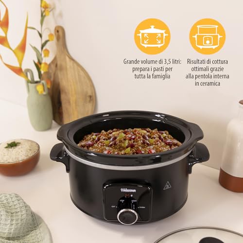 Tristar VS-3915 Sistema a Cottura Lenta, Rivestimento in Cerámica, Termostato Regolabile, Nero - immagine 6