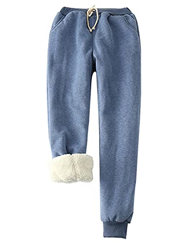 Gihuo Women's Winter Warm Fleece Pants Sherpa Lined Sweatpants Jogger Track Pants Athletic Active Lounge Pants