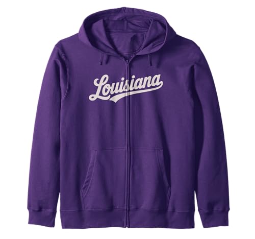 Vintage Louisiana Script Retro Swoosh Design Sudadera con Capucha