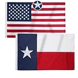 Homissor American Flag and Texas Flag 3x5 Ft Combo Pack - Embroidered Stars US Flags 3x5 for Outside and TX State Flags Heavy Duty Outdoor