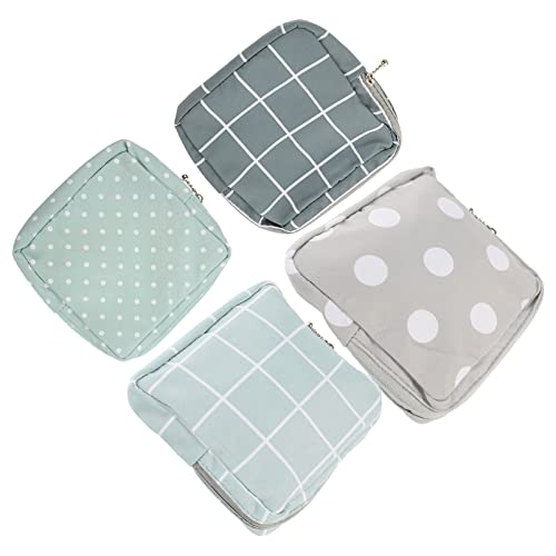 FOMIYES Girls Sanitary Napkin Storage Bag 4pcs Pad Pouch Practical Zipper Tampon Storage Bag for Portable Change