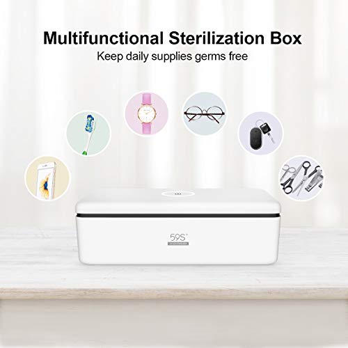 UV Light Sanitizer UVC Lamp Case Beauty Storage Sterilizing Box for Mobilephone Makeup Tools Nail Clipper Files Brush Razor Disinfection 59S S2 - Thumbnail 4