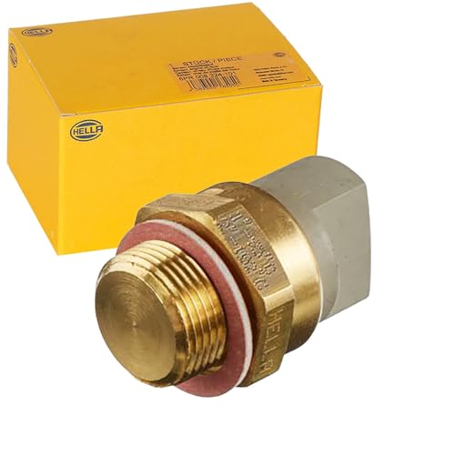 HELLA 6ZT 007 802-021 Interrupteur de température, ventilateur de radiateur - 12V - 3pôle - Fiche plate - vissé - Relais à courant de travail
