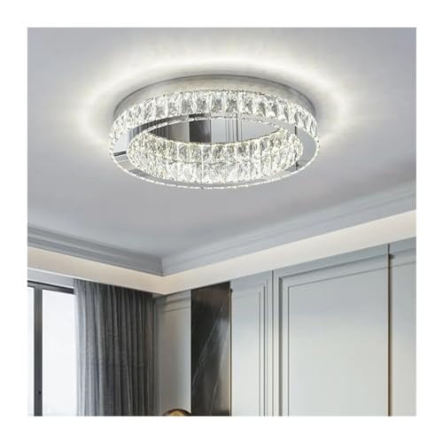 Lustre les plafonniers à LED crystal rond D60cm - Lampe de LED en acier chromé salon