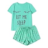 Aniywn Womens Plus Size Comfort Short Sleeve Sleepwear Casual Printing Loose Round Neck Nightwear...