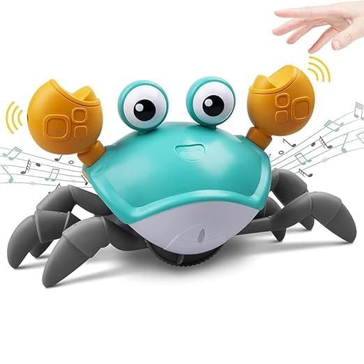 CIFO Crawling Dancing Crab Sensory Toy for Babies and Toddlers (1-3 Years) | Interactive Playmate Fun with Music, Movement | Birthday Gifts for Kids Age 1–3-Year-Old (Green Crab)