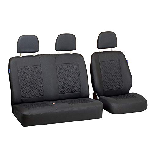 Zakschneider Coprisedile per Renault MAXITY - Set di Coprisedili 1+2 - Colore Premium Nero a Scacchi