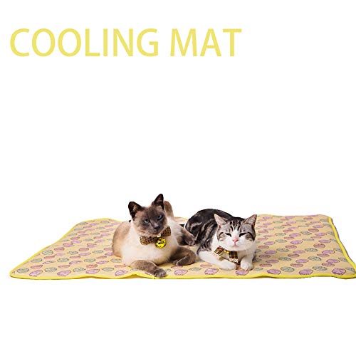 Nacoco Pet Cooling Mat Cat Dog Cushion Pad Summer Cool Down Comfortable Soft For Pets And Adults (M, Yellow) #TOP1