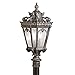 Kichler Tournai 27" 3 Light Outdoor Post Light with Clear Seeded Glass in Londonderry