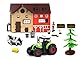 Teorema Giocattoli, Playset Bauernhof Tiere Kinder mit Stall, Traktor mit Licht und Geräuschen, Kuh und viel Zubehör, Lernspiele 3 Jahre, Spielzeugstall