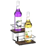 Économisez de l'espace : notre organisateur d'alcool mesure 19,1 x 21,1 x 16 cm et peut contenir jusqu'à 4 bouteilles de sirop de café. Le support de bar pour liqueur ne prendra pas trop de place sur la table, parfait pour les petites zones de café, vous pouvez utiliser plusieurs mini bar en fonction de vos besoins et de l'espace