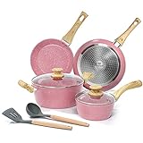 Nonstick Cookware Sets, 8 Piece Pots and Pans Set, Granite Stone Cookware Non Stick Frying Pan Set...