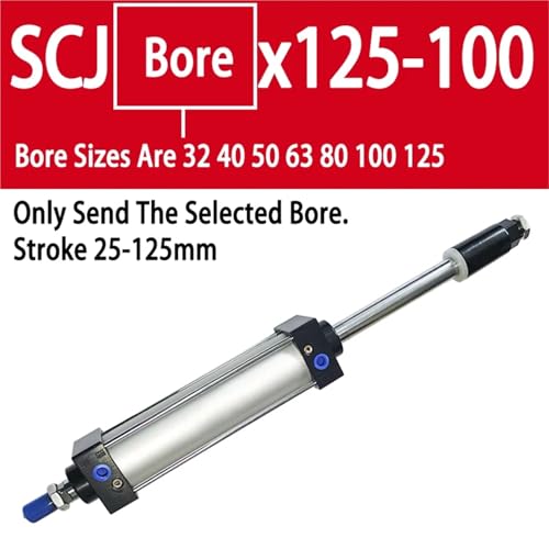 Vérin pneumatique double effet SCJ avec piston robuste et course ajustable - 3