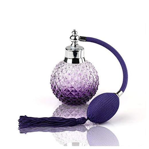 Topvane 100ml Crystal Perfume Bottle Long Spray Tassels Atomizer Pump Refillable Glass Bottles NO.1. (purple)