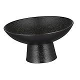 BAZEITFLOW Japanischer Snackteller aus Handgefertigter Keramik Rustikale Schwarze Snackplatte für Tapas Dips und Kleine Beilagen Kreative Vintage Geschirrplatte für Haushalt Wiederverwendbar