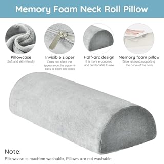 Yuehuamech Cuscino ortopedico in memory foam a mezza luna, cuscino per sollevamento gambe sotto il ginocchio, per gambe posteriori e per chi dorme sul fianco, poggiapiedi post-operatorio lombare