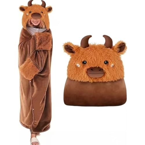 Image of Halloween Animal Hooded Blanket Cape Plush Costume Inspired Wearable