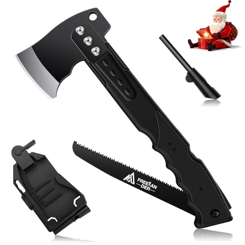 Freelander Scharfe Axt 5-in-1 mit Säge, Camping Beil mit Scheide und...