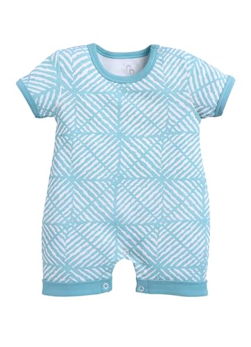 Image of BabyGo Baby Half Sleeve Rompers 100% Cotton Rompers for New Born Baby Boys|Daily Suits for Baby Boys| 0X3M|SEAGREEN|Onesies| Infant Clothes | Pack of 1