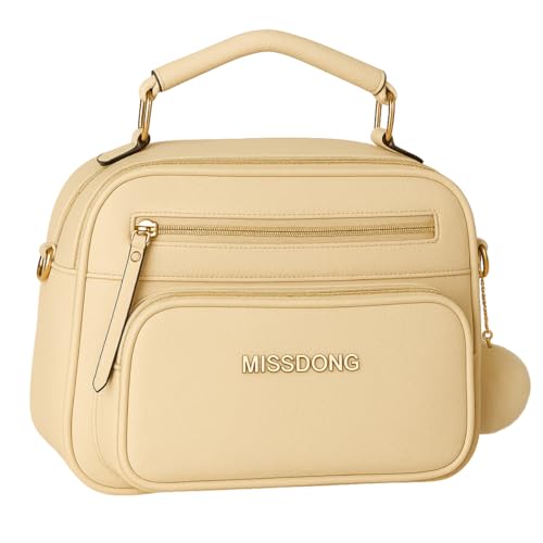 Bolsa Bag Feminina Média Baú Elegante Alça Ombro E Tiracolo (Bege)