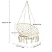 CCTRO Hammock Chair Macrame Swing, Boho Style Rattan Chair, 265 Pound Capacity, White