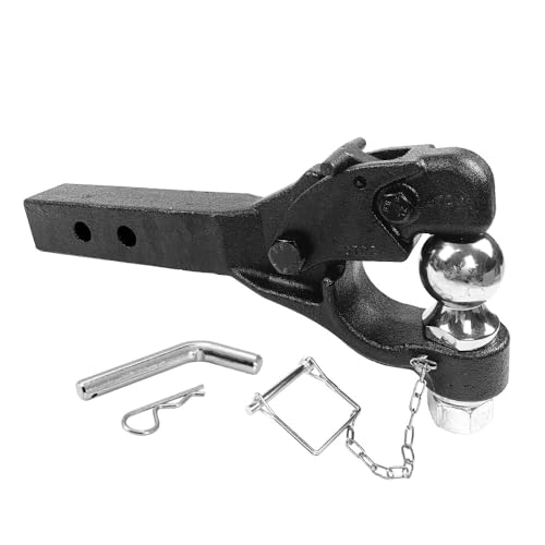 Attelage Remorque en Acier Forgé – Crochet Pintle + Boule 50mm,pour Camion/Tracteur/Engins, Traction 3,5t
