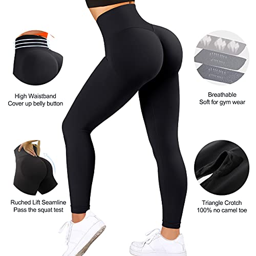 OMKAGI Women Scrunch Butt Lifting Leggings Seamless High Waisted Workout Yoga Pants3