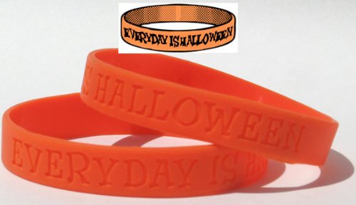 Everyday is Halloween Wristband Rubber Bracelet ADULT size Orange