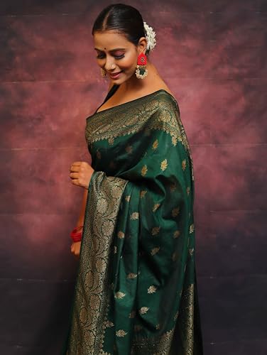 Image of Sugathari Women's Banarasi Saree Pure Kanjivaram Silk Saree Soft new ladies 2025 Design Wear Pattu Sarees Sadi Party Sari collections With Blouse Piece (San Pari-223)
