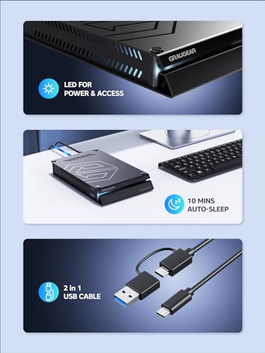 GRAUGEAR Disco duro externo de 8 TB en carcasa de aluminio para Playstation, diseño de disco duro formateado para PS4 y PS5, 8TB HDD de 3,5 pulgadas - imagen 5