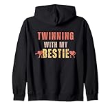 Photo Gallery twinning with my bestie twins day friends funny felpa con cappuccio Photo Gallery twinning with my bestie twins day friends funny felpa con cappuccio