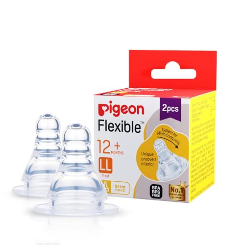 Image of Pigeon Peristaltic Silicone Nipple LL Y-Cut | for 12+ Month Babies | BPA & BPS Free | Natural Feeding Motion | Pack of 6