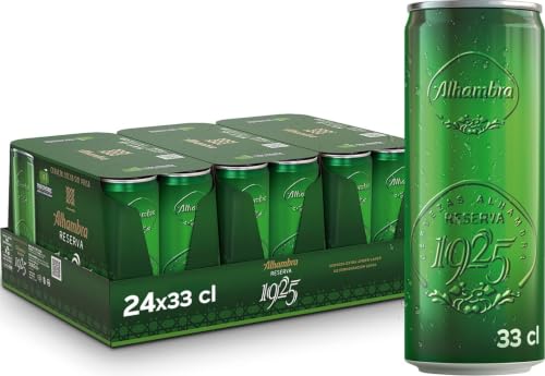 Alhambra Reserva 1925, Cerveza Lager Extra, Pack 24 Latas x 33cl