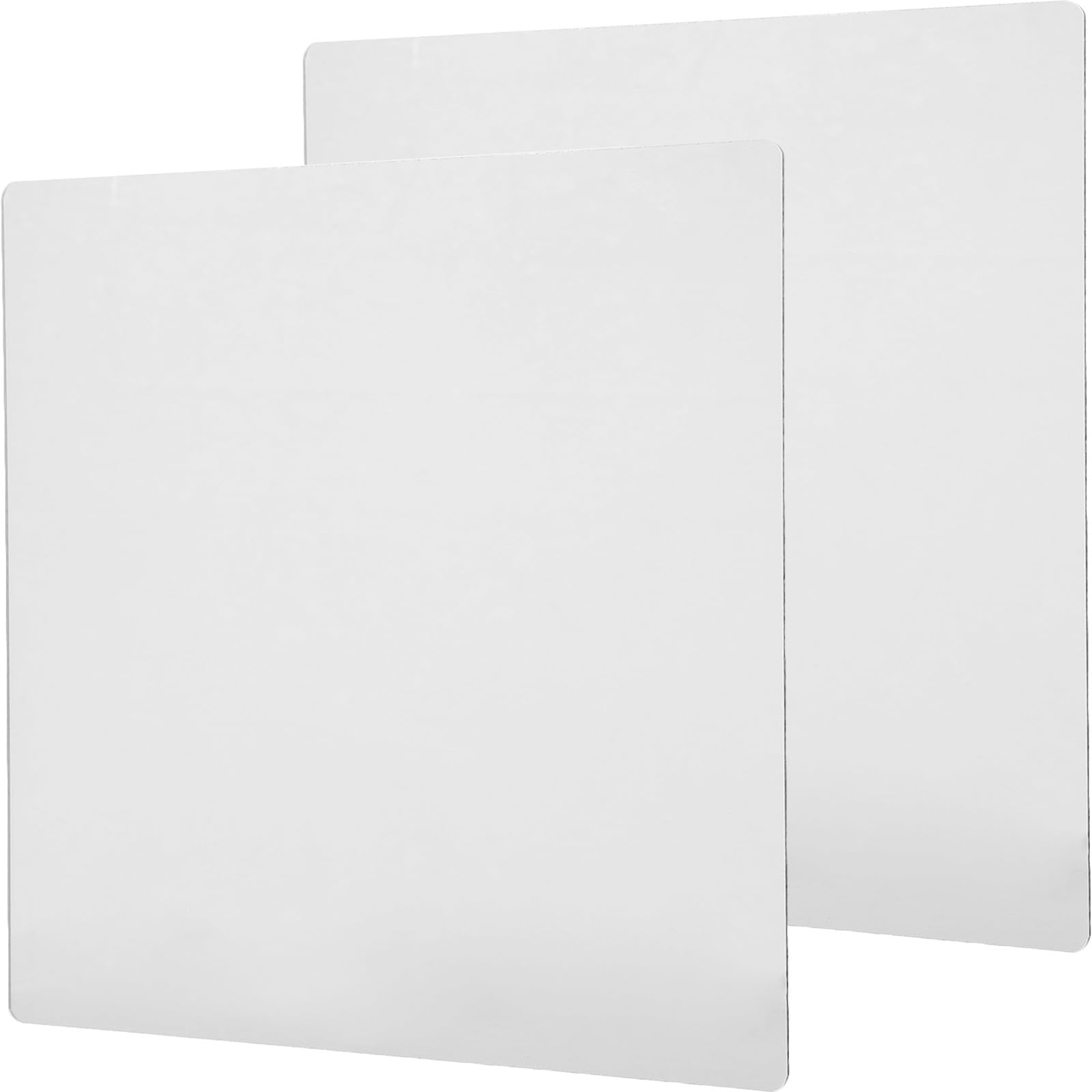 2pcs Adhesive Acrylic Mirror Sheets 20x20cm Self-Stick Wall-Mounted Decorative Mirrors for Bathroom Bedroom Living Room Home Use
