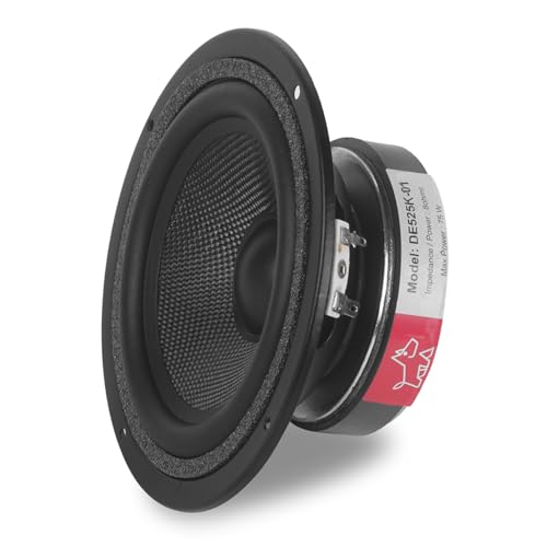 Image of 5.25 Inch Midbass Woofer - 8 Ohms 75 Watts Kevlar Cone Single Magnetic HiFi Driver Speakers for High-End Bookshelf, Center Channels & DIY Projects (2 Pcs)