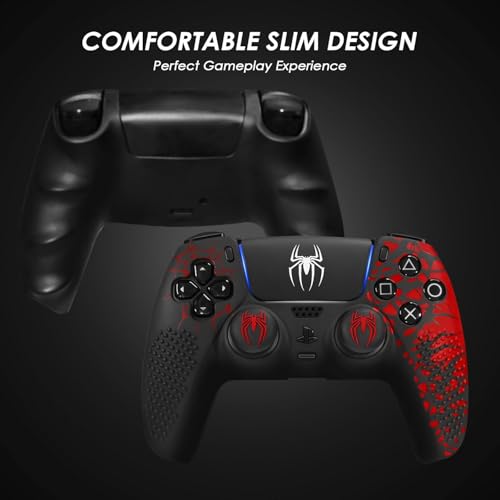 Image of Meyaar Anti-Slip PS5 Controller Skin, PS 5 Controller Accessories, Non-Slip Silicone PS 5 Cover Thumb Grip Gaps, Touch Pad Sticker and Cover Wrap Stickers (Pack of 1)