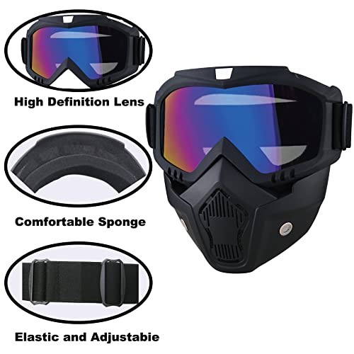 Image of Paintball Mask Anti Fog,Tactical Full Face Mask Ski Mask Goggles Detachable Adjustable,Motorcycle Riding Face Protection