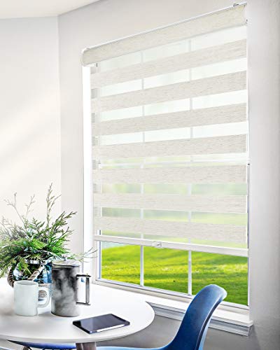 CHICOLOGY Everyday Cordless Zebra Shades, Light Filtering Dual Layer Window Blind Treatment Best