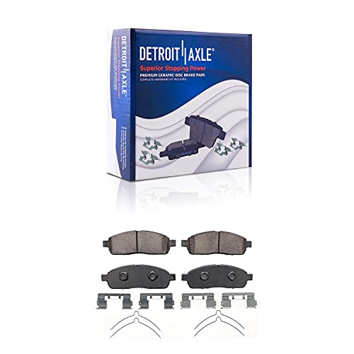 Image of Detroit Axle - Front Ceramic Brake Pads + Rear Semi-metallic Brake Shoes Replacement for 2009 Ford F-150
